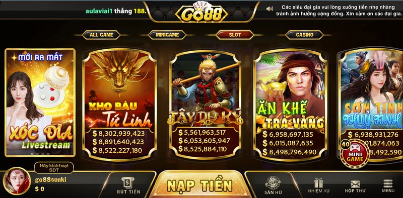 Cùng tìm hiểu sức hấp dẫn của Slot Game ở nhà cái Go88