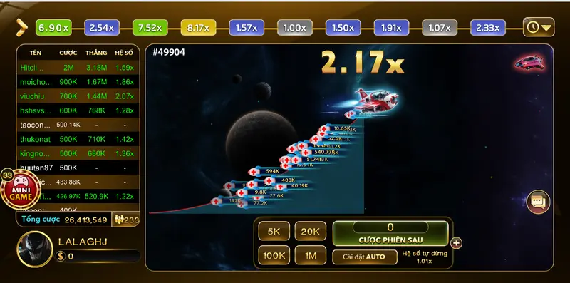 Game Tàu vũ trụ Aviator mới trình làng hấp dẫn thu hút bet thủ 