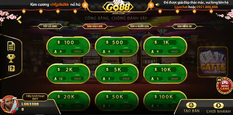 Hướng dẫn chơi Catte chi tiết tại Go88 cho newbie