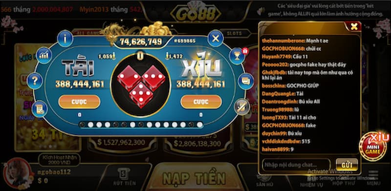 Tham gia cá cược minh bạch sảnh game Tài xỉu Livestream tại Go88