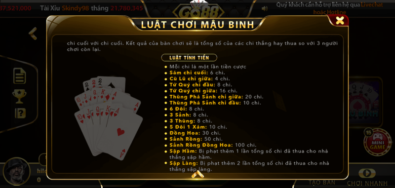 Tổng hợp các bí kíp xếp bài mậu binh cực hay tại Go88